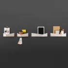 Estante de pared de diseño en contrachapado y metal con perchero - Berema Viadurini