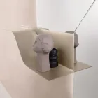 Estantería de pared metálica ondulada Nimea en tres acabados de color. Viadurini