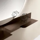 Estantería metálica de diseño moderno con dos baldas horizontales - Miro Viadurini