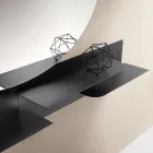 Estantería metálica de diseño moderno con dos baldas horizontales - Miro Viadurini