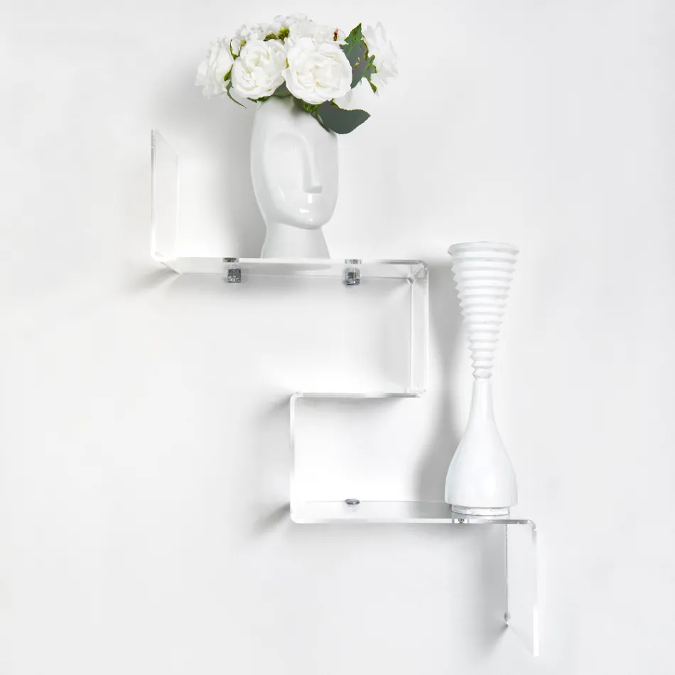 Estante para objetos de plexiglás transparente Made in Italy - Mufasa Viadurini