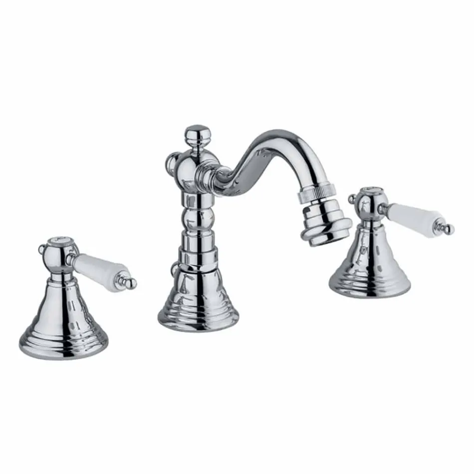 Mezclador de 3 orificios para bidé en latón de diseño clásico Made in Italy - Shelly Viadurini
