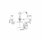 Mezclador de bidé con 3 orificios en latón de diseño clásico Made in Italy - Lisca Viadurini