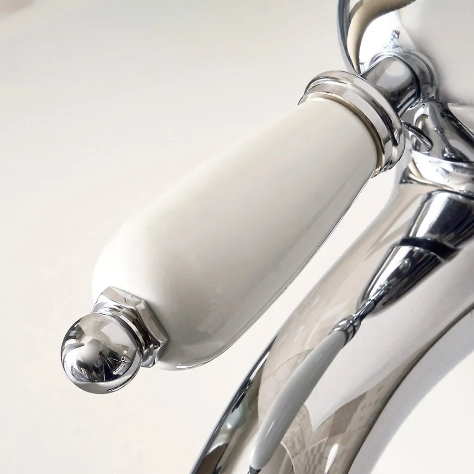 Mezclador de bidé estilo clásico en latón hecho a mano con palanca - Noriana Viadurini