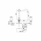 Mezclador clásico de 3 orificios para lavabo de latón Made in Italy - Lisca Viadurini