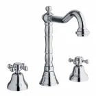Mezclador clásico de 3 orificios para lavabo de latón Made in Italy - Lisca Viadurini