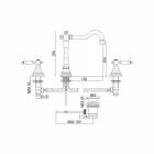 Mezclador clásico de lavabo de latón con 3 orificios Made in Italy - Shelly Viadurini