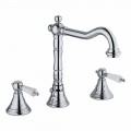 Mezclador clásico de lavabo de latón con 3 orificios Made in Italy - Shelly