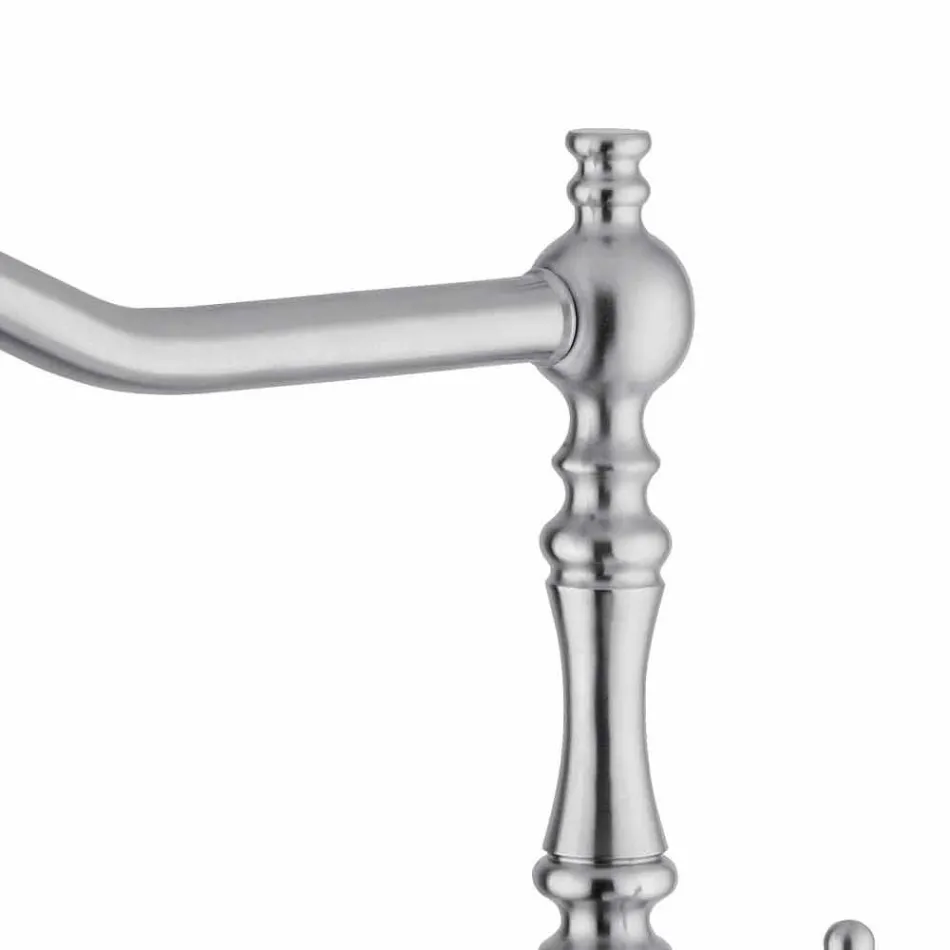 Mezclador de fregadero de cocina clásico de acero inoxidable Made in Italy - Regalo Viadurini