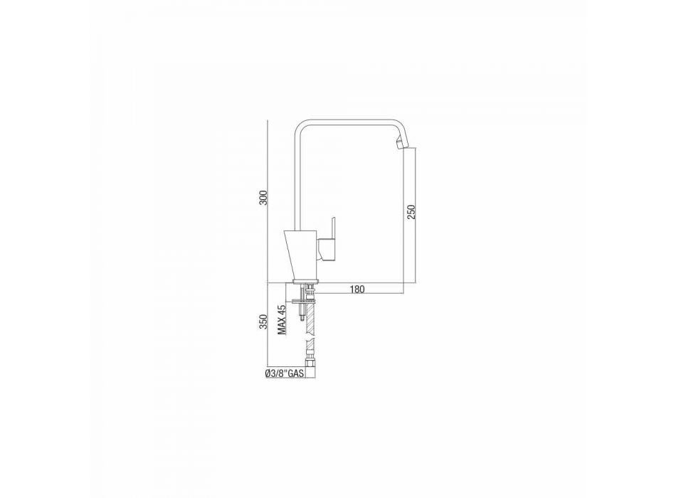 Mezclador con caño regulable para lavabo en latón Made in Italy - Alibi Viadurini