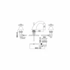 Mezclador de lavabo con 3 orificios de diseño clásico en latón Made in Italy - Lisca Viadurini