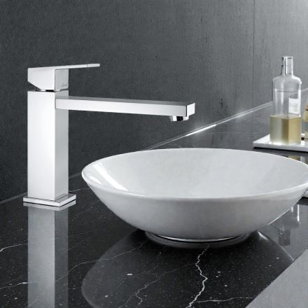 Mezclador de lavabo de baño con caño de 170 mm de distancia entre ejes Made in Italy - Medida Viadurini