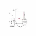 Mezclador de lavabo de baño con caño 170 mm distancia entre ejes Made in Italy - Medida Viadurini