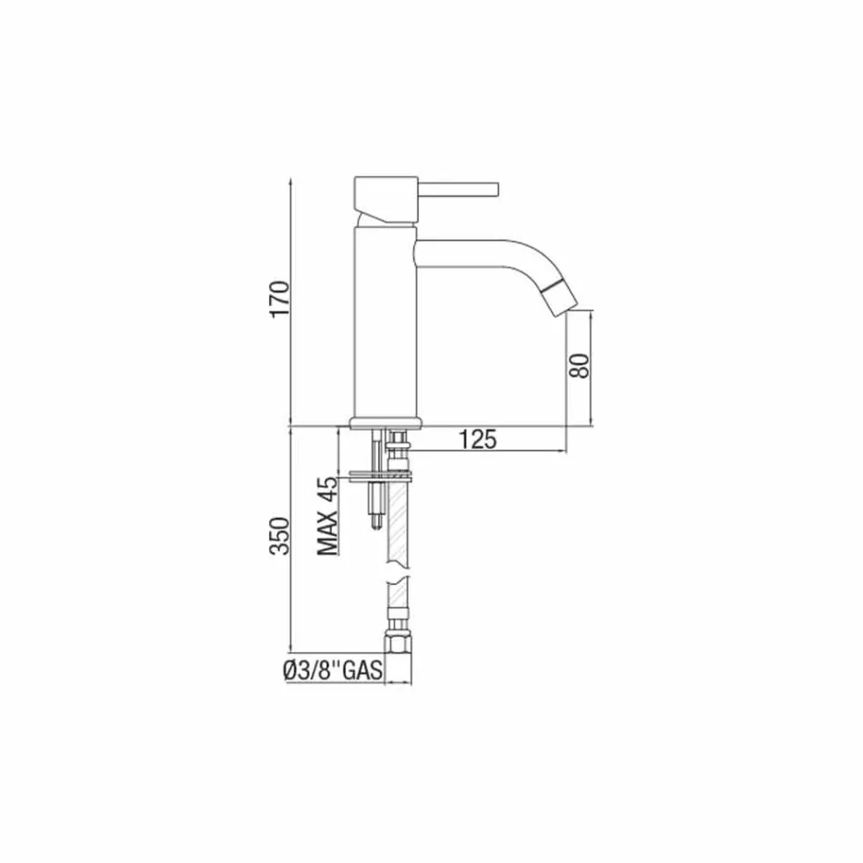 Mezclador de lavabo de baño en latón cromado de diseño moderno Made in Itlay - Liro Viadurini
