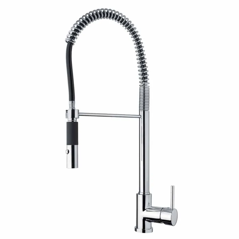 Mezclador de lavabo de cocina ajustable de latón con resorte Made in Italy - Keope Viadurini