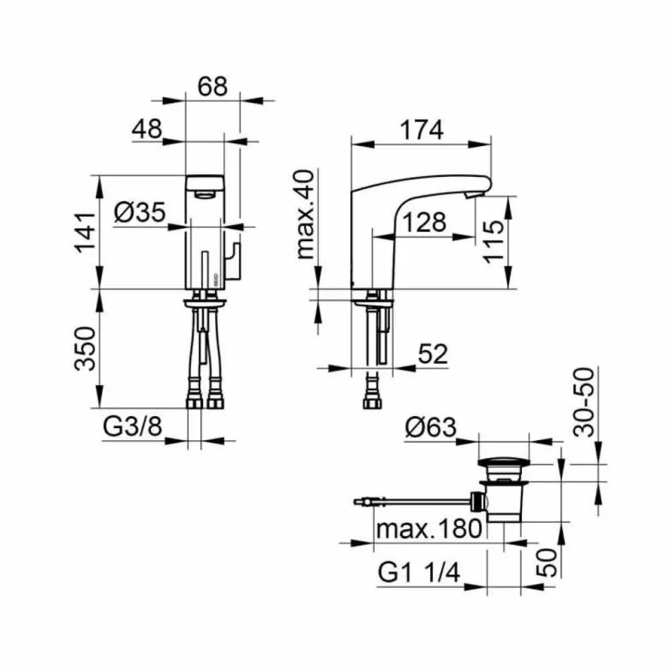 Mezclador de lavabo moderno con sensor de infrarrojos en metal cromado - Gonzo Viadurini