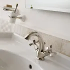 Mezclador de lavabo de un orificio de diseño vintage en latón Made in Italy - Silvana Viadurini