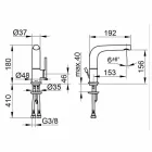 Mezclador monomando para lavabo moderno de metal - Pinto Viadurini