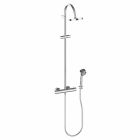 Mezclador de ducha moderno con cabezal de ducha y ducha de mano de metal - Zanio Viadurini