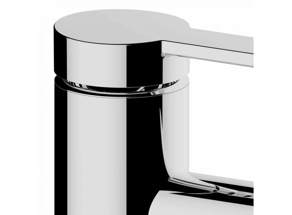 Mezclador de lavabo de baño moderno en metal cromado - Zanio Viadurini