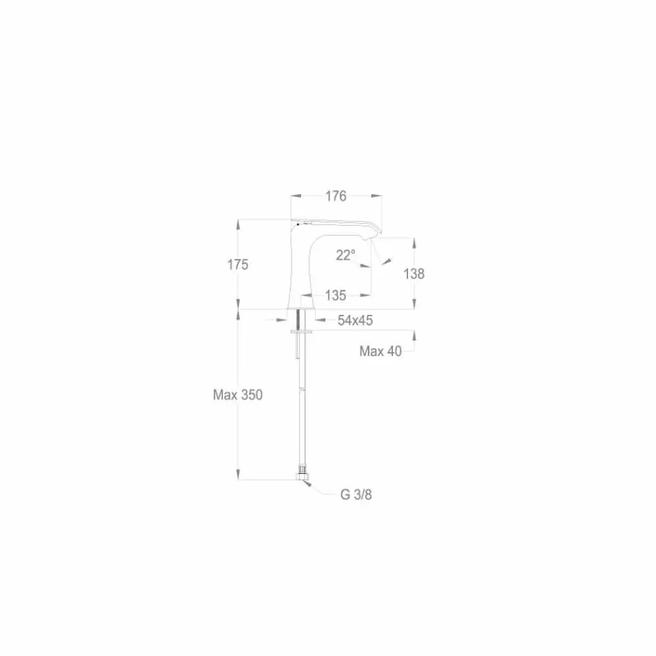 Mezclador de lavabo moderno de latón Made in Italy - Bonina Viadurini