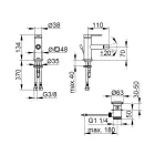 Mezclador monomando de bidé con diseño plano en latón cromado - Agenore Viadurini