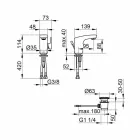 Mezclador monomando de diseño moderno para lavabo de baño acabado cromado - Gonzo Viadurini