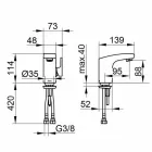 Mezclador monomando de diseño moderno para lavabo de baño acabado cromado - Gonzo Viadurini
