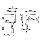 Mezclador monomando de diseño moderno para lavabo de baño acabado cromado - Gonzo Viadurini