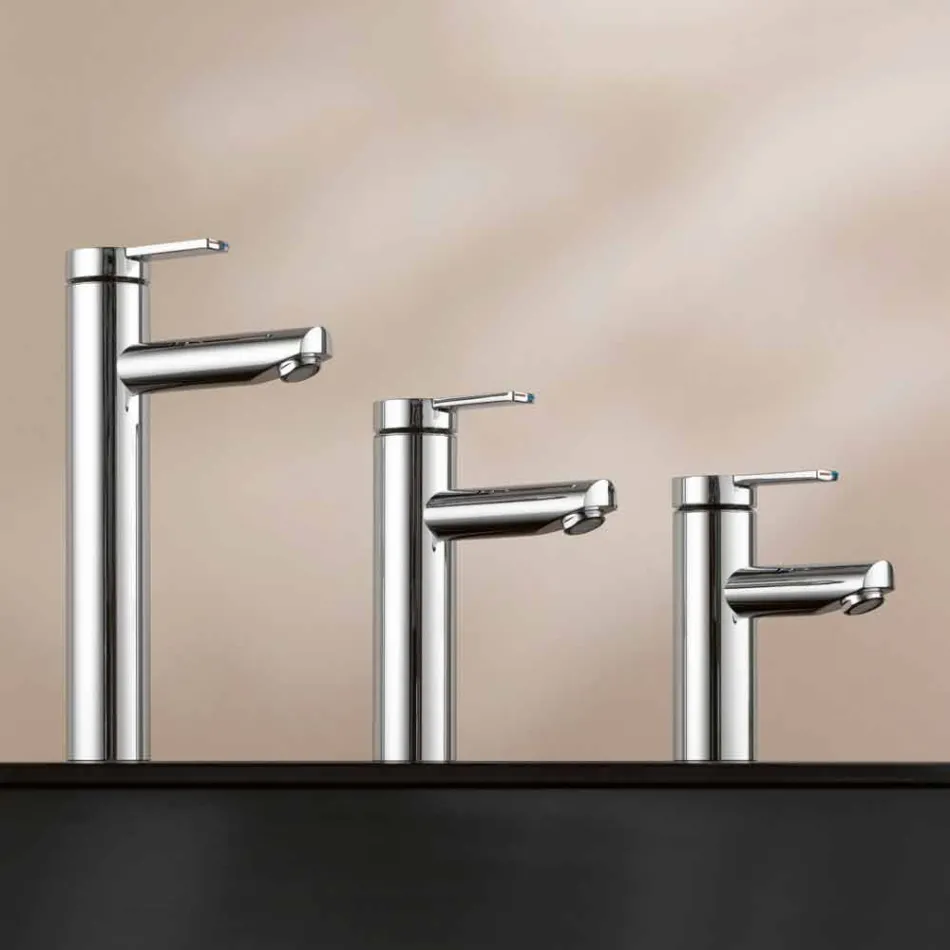 Mezclador monomando de diseño moderno para lavabo de baño en metal - Zanio Viadurini