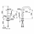 Mezclador monomando de diseño moderno para lavabo de baño en metal - Zanio Viadurini