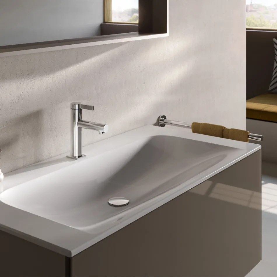 Mezclador monomando de lavabo Diseño clásico Latón cromado - Artemisia Viadurini