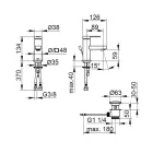 Mezclador monomando de lavabo con diseño plano en latón cromado - Agenore Viadurini