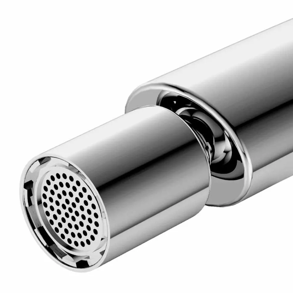 Mezclador monomando moderno con desagüe de bidé metálico - Pinto Viadurini