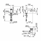Mezclador monomando moderno con desagüe de bidé metálico - Pinto Viadurini