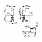 Mezclador monomando de lavabo moderno de metal cromado - Clari Viadurini