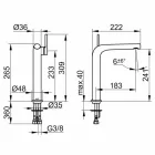 Mezclador monomando moderno para lavabo sin desagüe metálico - Pinto Viadurini