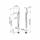 Mezclador monomando moderno para bañera en metal cromado - Girino Viadurini