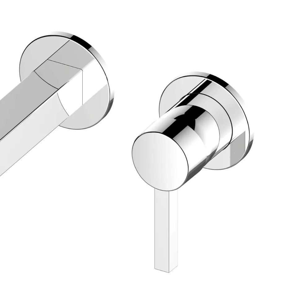 Mezclador monomando de pared de diseño cuadrado - Erik Viadurini