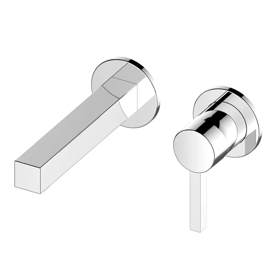 Mezclador monomando de pared de diseño cuadrado - Erik Viadurini