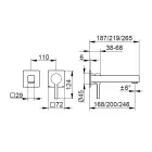 Mezclador monomando de pared para lavabo de latón - Erik Viadurini