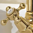 Mezclador de lavabo de un orificio de diseño vintage en latón Made in Italy - Ursula Viadurini