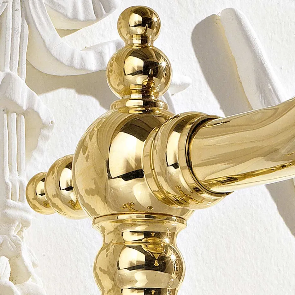 Mezclador de lavabo de un orificio de diseño vintage en latón Made in Italy - Ursula Viadurini