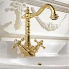 Mezclador de lavabo de un orificio de diseño vintage en latón Made in Italy - Ursula Viadurini