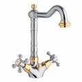 Mezclador monomando de lavabo en latón Diseño clásico Made in Italy - Lisca