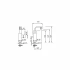 Mezclador de bidé giratorio alto de diseño Made in Italy para bidé - Panela Viadurini