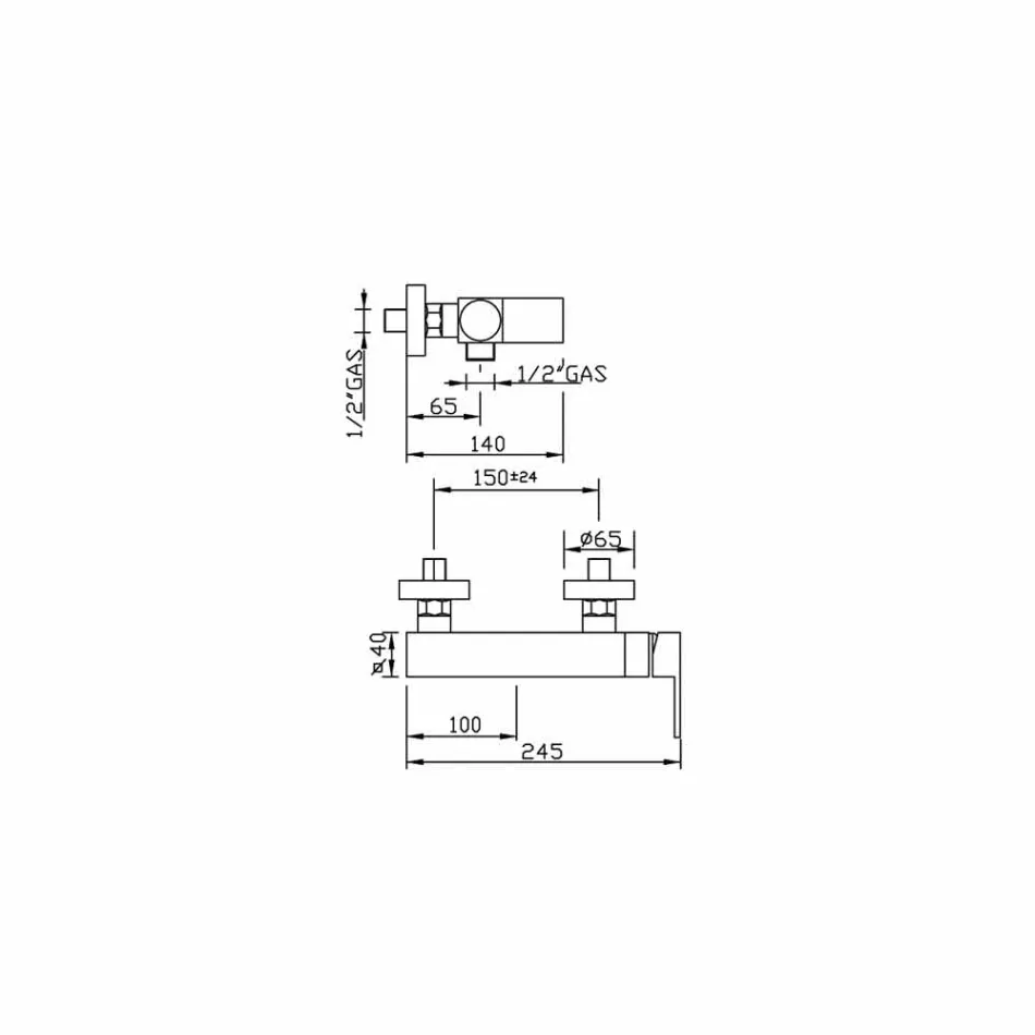 Mezclador de diseño para ducha exterior en latón Made in Italy - Panela Viadurini