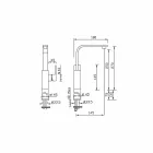 Mezclador para lavabo con extensión alta 7cm Made in Italy - Panela Viadurini