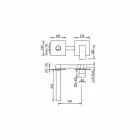 Mezclador de lavabo de pared de diseño Made in Italy - Panela Viadurini
