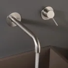 Grifo mezclador para lavabo empotrado en acero inoxidable AISI 316L - Artigli Viadurini